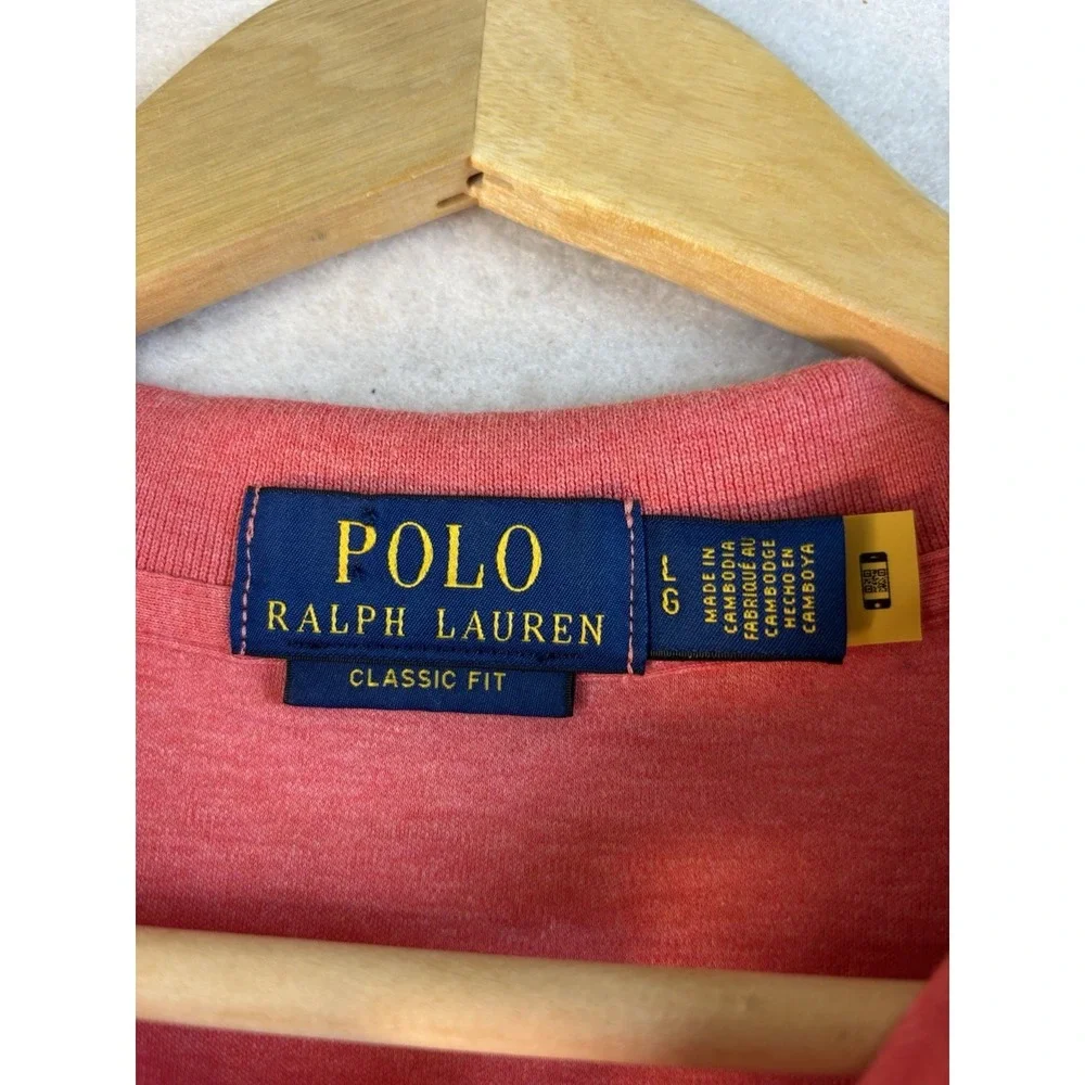Polo Ralph Lauren Short Sleeve Collared Polo Shirt Size Large Coral Flesh Pony